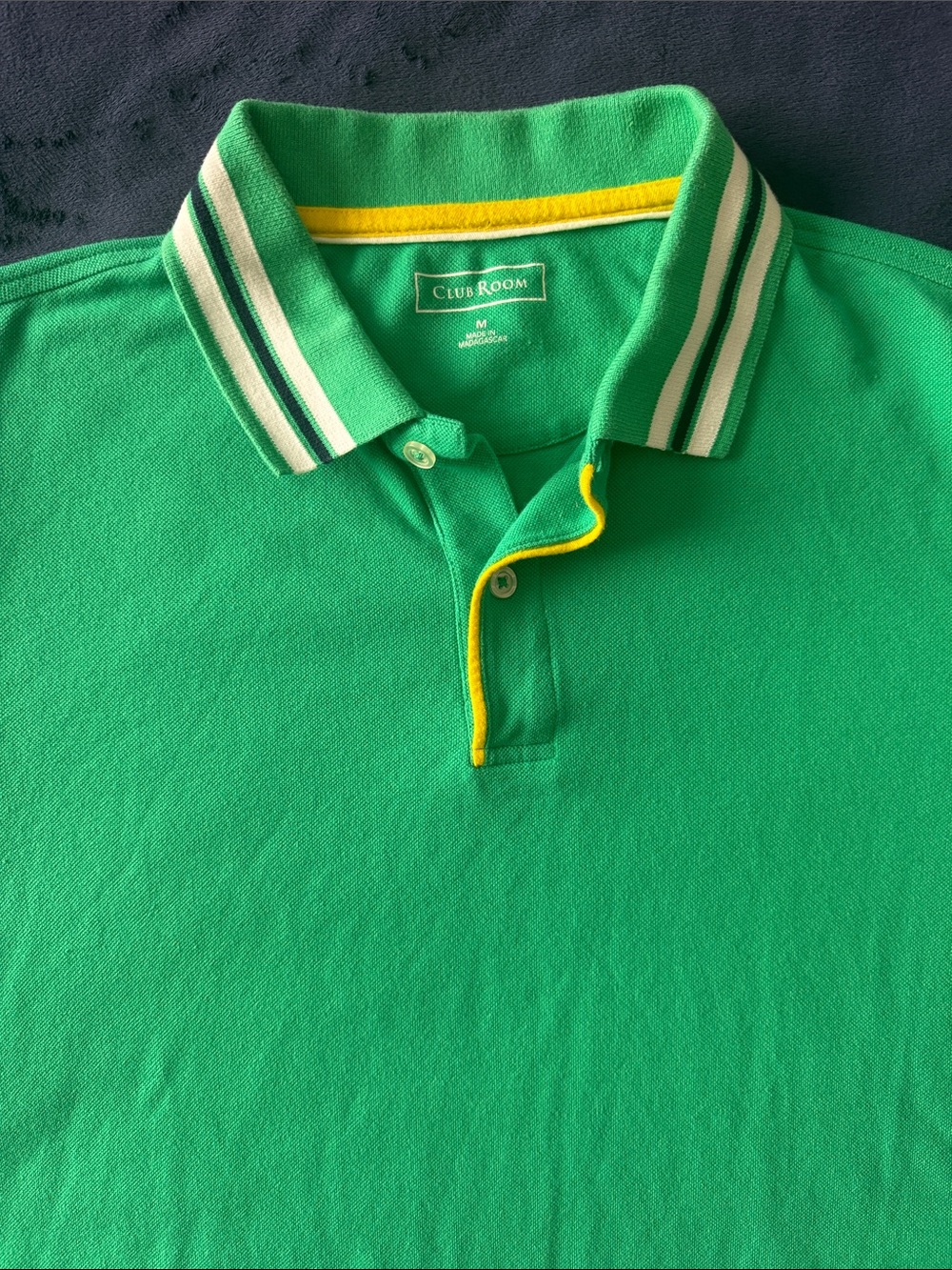 Club Room Bright Green Polo with Yellow Trim